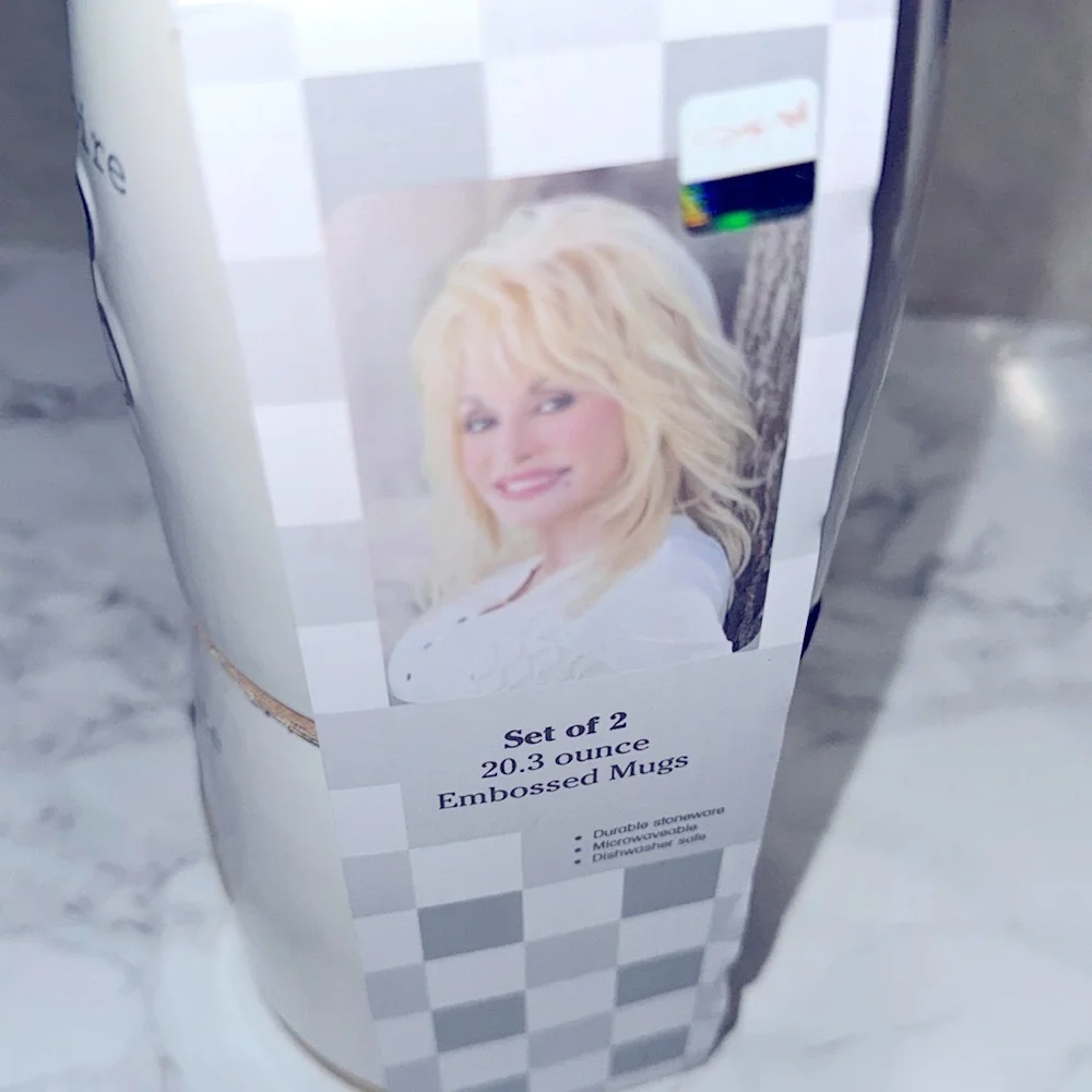 Dolly Parton Inspire & Create White Ceramic Mug Set new in package